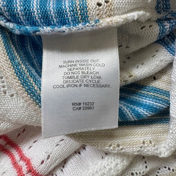 Alfred Dunner White, Pink & Blue Striped Relaxed Fit Short Sleeve Sweater - Picture 6 of 6